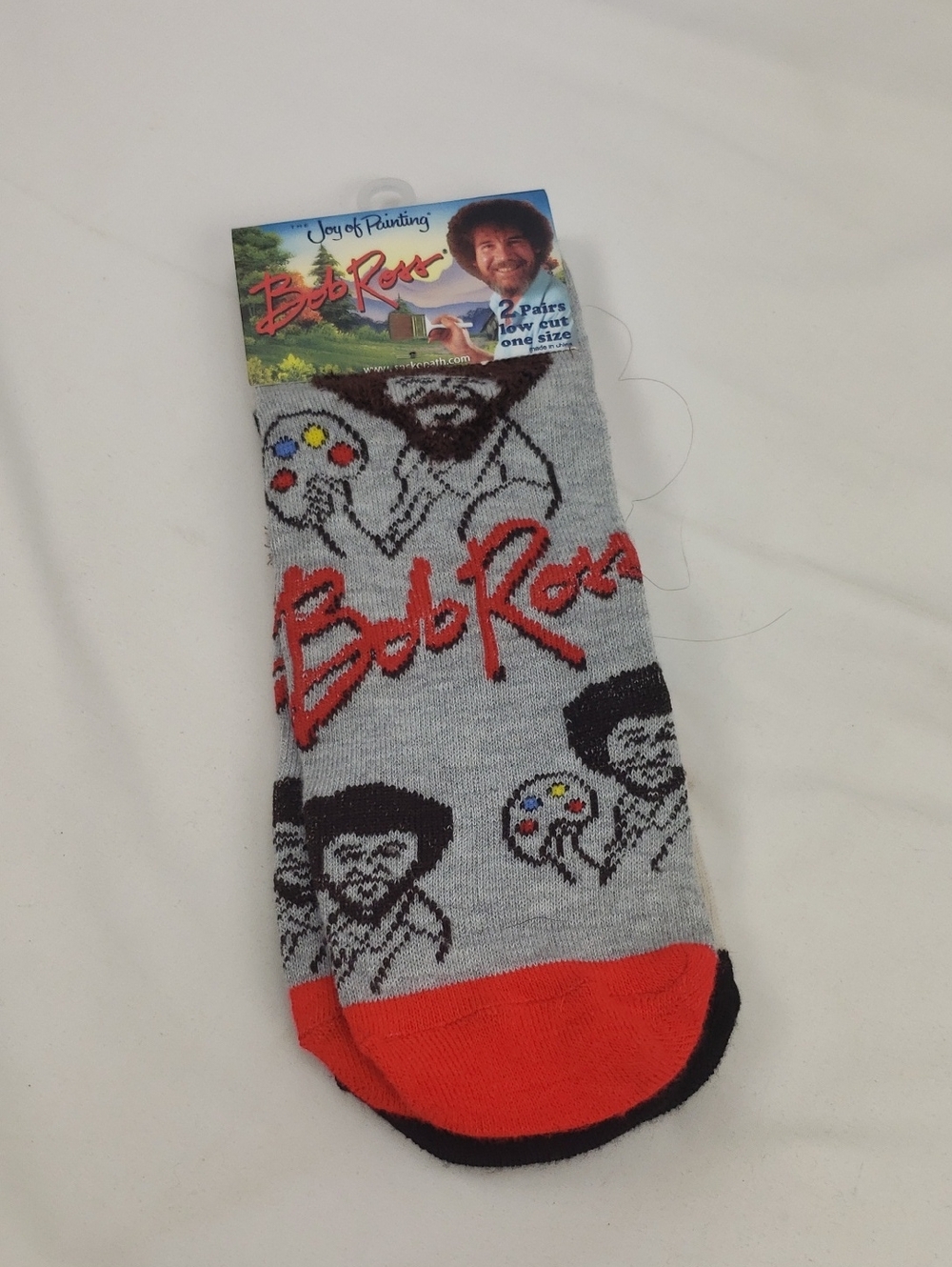 Bob Ross Low Cut Socks 2 Pair One Size Unisex NWT